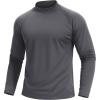 image:imageTACVASEN Mens Thermal Fleece Shirt Mock Turtle Neck Base Layer Long Sleeve Athletic Warm Undershirt Winter Running Tops05 Dark Grey