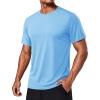 image:imageTACVASEN Mens Workout Quick Dry Fit TShirts Athletic Running Short Sleeve Shirts Gym Rash Guard Sun Protection Tee07 Skyblue