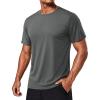 image:imageTACVASEN Mens Workout Quick Dry Fit TShirts Athletic Running Short Sleeve Shirts Gym Rash Guard Sun Protection Tee08 Dark Grey