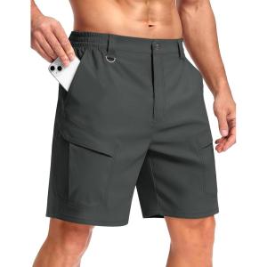 image:imageTACVASEN Mens Cargo Hiking Shorts 7 Quick Dry Stretch Tactical Work Shorts for Men Outdoor Casual Summer with 6 PocketsDark Grey