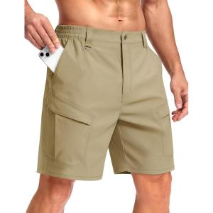 image:imageTACVASEN Mens Cargo Hiking Shorts 7 Quick Dry Stretch Tactical Work Shorts for Men Outdoor Casual Summer with 6 PocketsKhaki