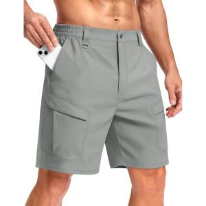 image:imageTACVASEN Mens Cargo Hiking Shorts 7 Quick Dry Stretch Tactical Work Shorts for Men Outdoor Casual Summer with 6 PocketsLightgrey