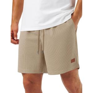 image:imageTACVASEN Mens Casual Shorts Waffle 5 Elastic Waist Drawstring Summer Beach Shorts Moisture Wicking SweatShortsKhaki