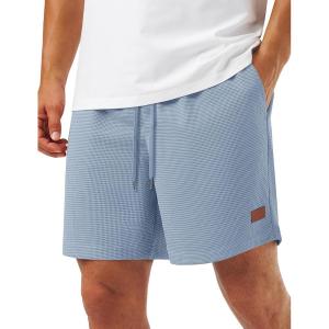 image:imageTACVASEN Mens Casual Shorts Waffle 5 Elastic Waist Drawstring Summer Beach Shorts Moisture Wicking SweatShortsLight Sky Blue