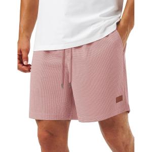 image:imageTACVASEN Mens Casual Shorts Waffle 5 Elastic Waist Drawstring Summer Beach Shorts Moisture Wicking SweatShortsPink
