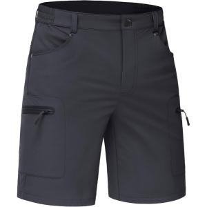 image:imageTACVASEN Mens Hiking Cargo Shorts 10 Quick Dry Lightweight Casual Summer Outdoor Golf Shorts with 5 Zipper Pockets01 Dark Grey