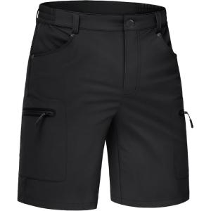 image:imageTACVASEN Mens Hiking Cargo Shorts 10 Quick Dry Lightweight Casual Summer Outdoor Golf Shorts with 5 Zipper Pockets02 Black