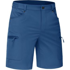 image:imageTACVASEN Mens Hiking Cargo Shorts 10 Quick Dry Lightweight Casual Summer Outdoor Golf Shorts with 5 Zipper Pockets08 Blue Gray