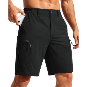 image:imageTACVASEN Mens Hiking Cargo Shorts 9 Quick Dry Lightweight Water Resistant Shorts Casual Golf Work with 5 Pockets01black