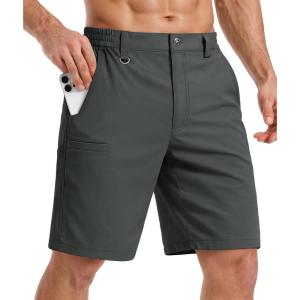 image:imageTACVASEN Mens Hiking Cargo Shorts Quick Dry WaterResistant Lightweight Tactical Outdoor Work Shorts with 8 Pockets01 Dark Grey