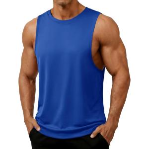 image:imageTACVASEN Mens Muscle Tank Tops Dry Fit Workout Shirts Gym Sleeveless Shirts Bodybuilding Athletic Training RunningColor Blue