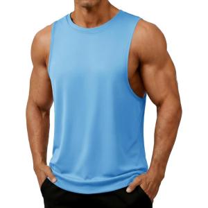 image:imageTACVASEN Mens Muscle Tank Tops Dry Fit Workout Shirts Gym Sleeveless Shirts Bodybuilding Athletic Training RunningSky Blue