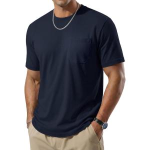 image:imageTACVASEN Mens Pocket TShirt UPF 80 Short Sleeve Soft Crew Neck Lightweight Tee Summer Casual Basic Plain Tshirts03 Navy Blue
