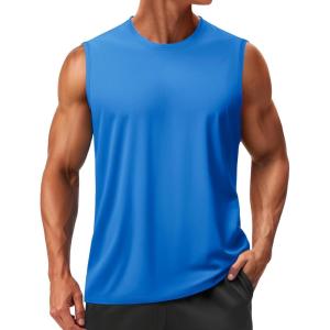 image:imageTACVASEN Mens Sleeveless Shirts Quick Dry Tank Tops for Men Sun Protection UPF 50 Athletic Gym Workout Muscle Shirts07 Azure