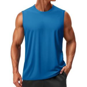 image:imageTACVASEN Mens Sleeveless Shirts Quick Dry Tank Tops for Men Sun Protection UPF 50 Athletic Gym Workout Muscle Shirts14 Blue Green
