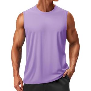 image:imageTACVASEN Mens Sleeveless Shirts Quick Dry Tank Tops for Men Sun Protection UPF 50 Athletic Gym Workout Muscle Shirts17 Light Purple