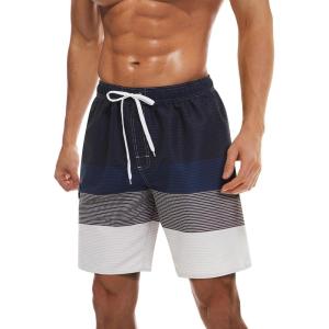 image:imageTACVASEN Mens Summer Swim Trunks Quick Dry Surf Boardshorts Bathing Suit Shorts with Mesh Lining4 Black Blue