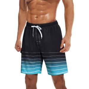image:imageTACVASEN Mens Summer Swim Trunks Quick Dry Surf Boardshorts Bathing Suit Shorts with Mesh Lining4 Black Green