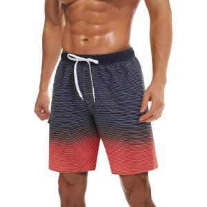 image:imageTACVASEN Mens Summer Swim Trunks Quick Dry Surf Boardshorts Bathing Suit Shorts with Mesh Lining4 Blue Red