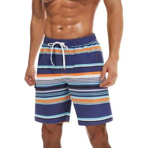 image:imageTACVASEN Mens Summer Swim Trunks Quick Dry Surf Boardshorts Bathing Suit Shorts with Mesh Lining4 Colorful Blue
