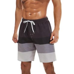 image:imageTACVASEN Mens Summer Swim Trunks Quick Dry Surf Boardshorts Bathing Suit Shorts with Mesh Lining4 Dark Grey