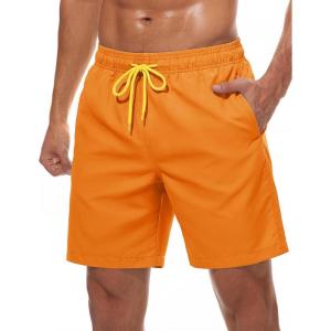 image:imageTACVASEN Mens Swim Trunks 9 Inch Quick Dry Water Resistant Mesh Lining Bathing Suit Swimming Board Shorts with PocketsOrange