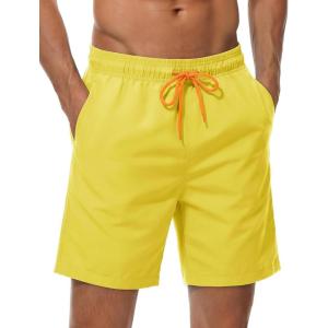 image:imageTACVASEN Mens Swim Trunks 9 Inch Quick Dry Water Resistant Mesh Lining Bathing Suit Swimming Board Shorts with PocketsYellow