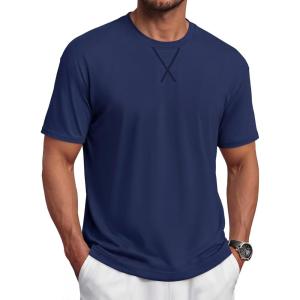 image:imageTACVASEN Mens TShirts Premium Cotton Short Sleeve Crew Neck T Shirts Casual Soft Loose Fit Tee Shirts03 Navy
