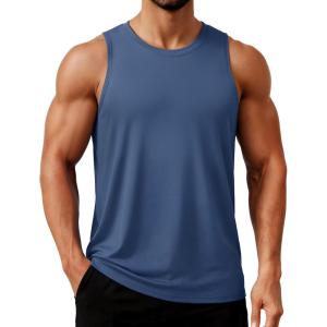 image:imageTACVASEN Mens Tank Tops Dry Fit UPF 50 Sleeveless Shirts Workout Muscle Shirts Gym Tank Running Athletic Bodybuilding04 Blue Gray