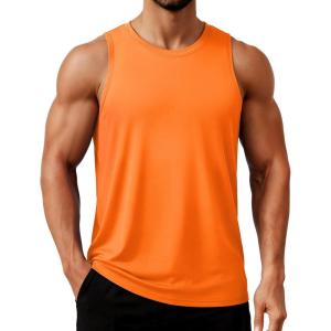 image:imageTACVASEN Mens Tank Tops Dry Fit UPF 50 Sleeveless Shirts Workout Muscle Shirts Gym Tank Running Athletic Bodybuilding05 Orange