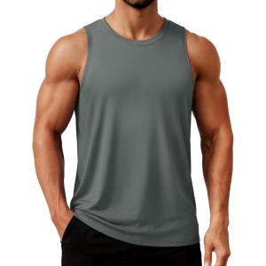 image:imageTACVASEN Mens Tank Tops Dry Fit UPF 50 Sleeveless Shirts Workout Muscle Shirts Gym Tank Running Athletic Bodybuilding08 Dark Gray