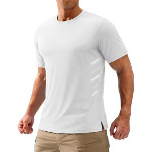 image:imageTACVASEN Mens Workout Athletic Short Sleeve Shirts Dry Fit Running Rash Guard UPF 50 Breathable Gym TShirts02white