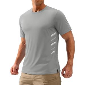 image:imageTACVASEN Mens Workout Athletic Short Sleeve Shirts Dry Fit Running Rash Guard UPF 50 Breathable Gym TShirts04light Grey