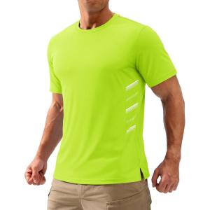 image:imageTACVASEN Mens Workout Athletic Short Sleeve Shirts Dry Fit Running Rash Guard UPF 50 Breathable Gym TShirts06flgreen