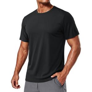 image:imageTACVASEN Mens Workout Quick Dry Fit TShirts Athletic Running Short Sleeve Shirts Gym Rash Guard Sun Protection Tee01 Black