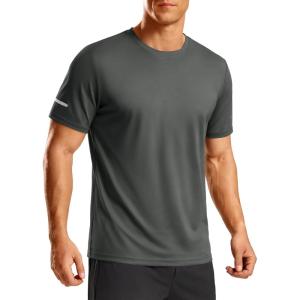 image:imageTACVASEN Mens Workout Shirts Short Sleeve Dry Fit Athletic TShirts UPF 50 Running Gym Tshirts Swim Sun ShirtDarkgrey