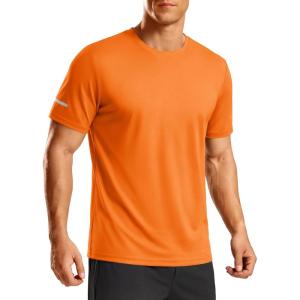 image:imageTACVASEN Mens Workout Shirts Short Sleeve Dry Fit Athletic TShirts UPF 50 Running Gym Tshirts Swim Sun ShirtFlorange