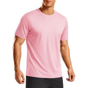 image:imageTACVASEN Mens Workout Shirts Short Sleeve Dry Fit Athletic TShirts UPF 50 Running Gym Tshirts Swim Sun ShirtPink