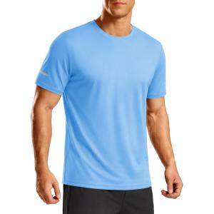 image:imageTACVASEN Mens Workout Shirts Short Sleeve Dry Fit Athletic TShirts UPF 50 Running Gym Tshirts Swim Sun ShirtSkyblue