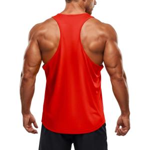 image:imageTACVASEN Mens Y Back Tank Tops Dry Fit Workout UPF 50 Muscle Shirts Gym Running Athletic Tank Tops BodybuildingRed