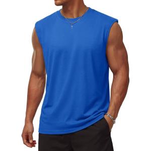 image:imageTACVASEN Sleeveless Shirts for Men Casual Tank Tops Muscle Shirt Summer T Shirts Beach Loose Fit TeeRoyal Blue