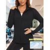 image:imageTACVASEN Womens Athletic Jackets Lightweight UV Protection Shirts Full Zip Workout Jacket UPF 50 Long Sleeve Sun Shirt01 Black