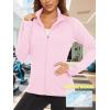 image:imageTACVASEN Womens Athletic Jackets Lightweight UV Protection Shirts Full Zip Workout Jacket UPF 50 Long Sleeve Sun Shirt04 Light Pink