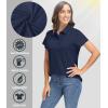 image:imageTACVASEN Womens Golf Polo Shirts Short Sleeve UPF 50 Sun Protection Golf Shirts for Women Quick Dry Collared Polos02navy