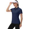 image:imageTACVASEN Womens Golf Polo Shirts Short Sleeve UPF 50 Sun Protection Golf Shirts for Women Quick Dry Collared Polos02navy