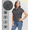 image:imageTACVASEN Womens Golf Polo Shirts Short Sleeve UPF 50 Sun Protection Golf Shirts for Women Quick Dry Collared Polos05sea Grey