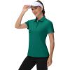 image:imageTACVASEN Womens Golf Polo Shirts Short Sleeve UPF 50 Sun Protection Golf Shirts for Women Quick Dry Collared Polos07egreen