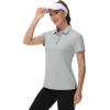 image:imageTACVASEN Womens Golf Polo Shirts Short Sleeve UPF 50 Sun Protection Golf Shirts for Women Quick Dry Collared Polos13bright Grey