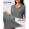 image:imageTACVASEN Womens Long Sleeve V Neck Tops Lightweight Quick Dry UPF 50 Sun Protection Workout Hiking Running Shirts01 Dark Gray