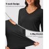 image:imageTACVASEN Womens Long Sleeve V Neck Tops Lightweight Quick Dry UPF 50 Sun Protection Workout Hiking Running Shirts02 Black